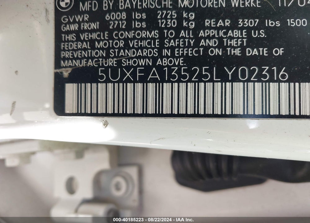 2005 BMW X5 3.0I VIN: 5UXFA13525LY02316