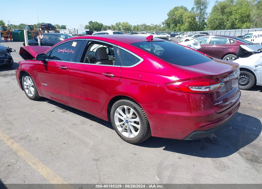 2019 FORD FUSION HYBRID SEL VIN: 3FA6P0MU9KR262370