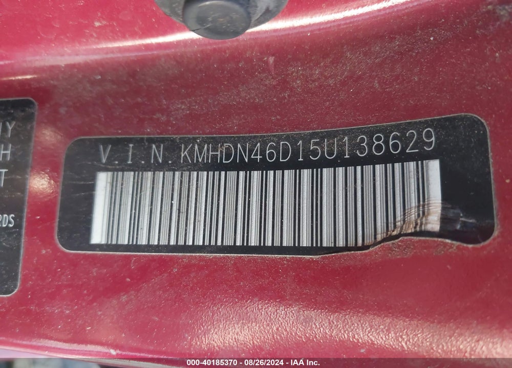 2005 HYUNDAI ELANTRA GLS/GT VIN: KMHDN46D15U138629