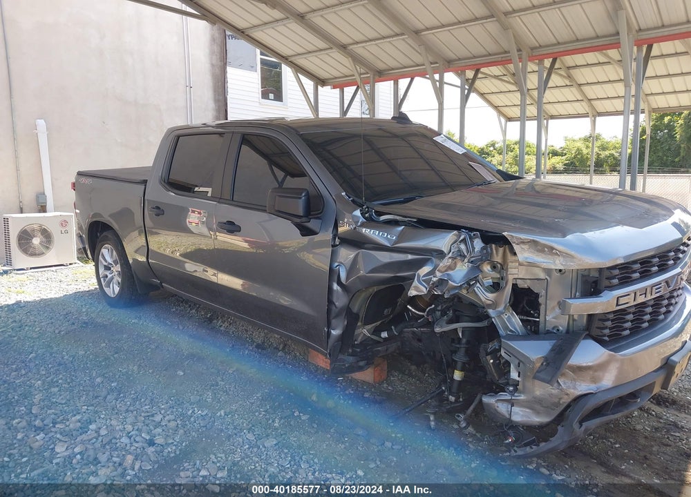 2021 CHEVROLET SILVERADO 1500 4WD SHORT BED CUSTOM VIN: 3GCPYBEKXMG228442