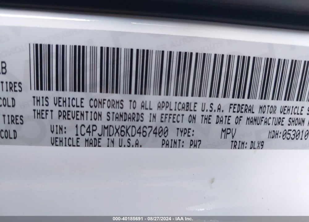 2019 JEEP CHEROKEE LIMITED 4X4 VIN: 1C4PJMDX6KD467400
