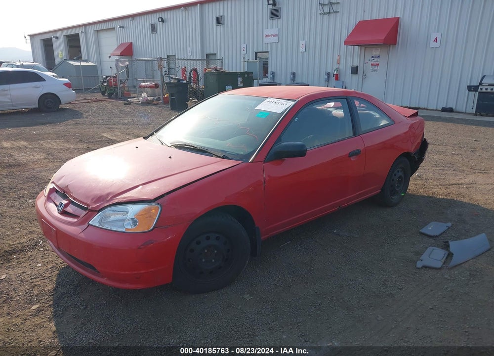 2001 HONDA CIVIC DX VIN: 1HGEM22261L086534