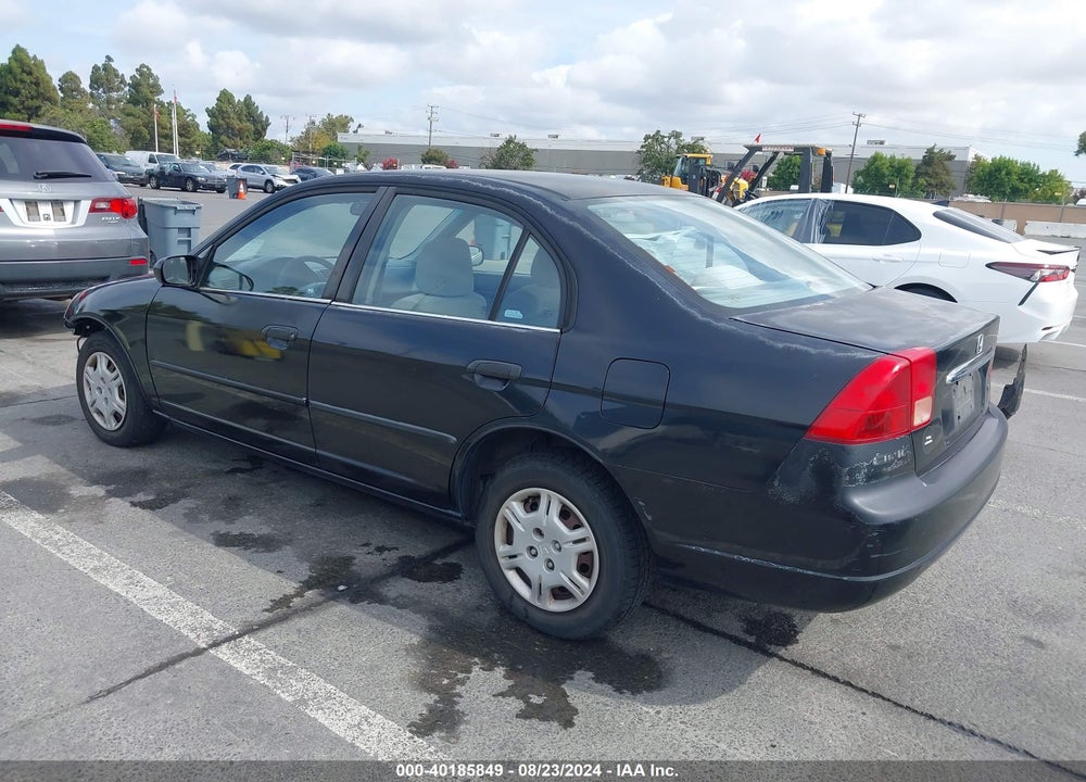2001 HONDA CIVIC VIN: 2HGES16291H596741