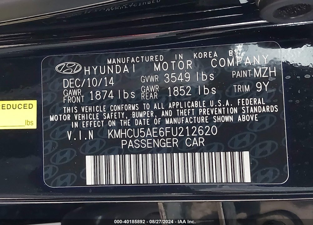 2015 HYUNDAI ACCENT SPORT VIN: KMHCU5AE6FU212620