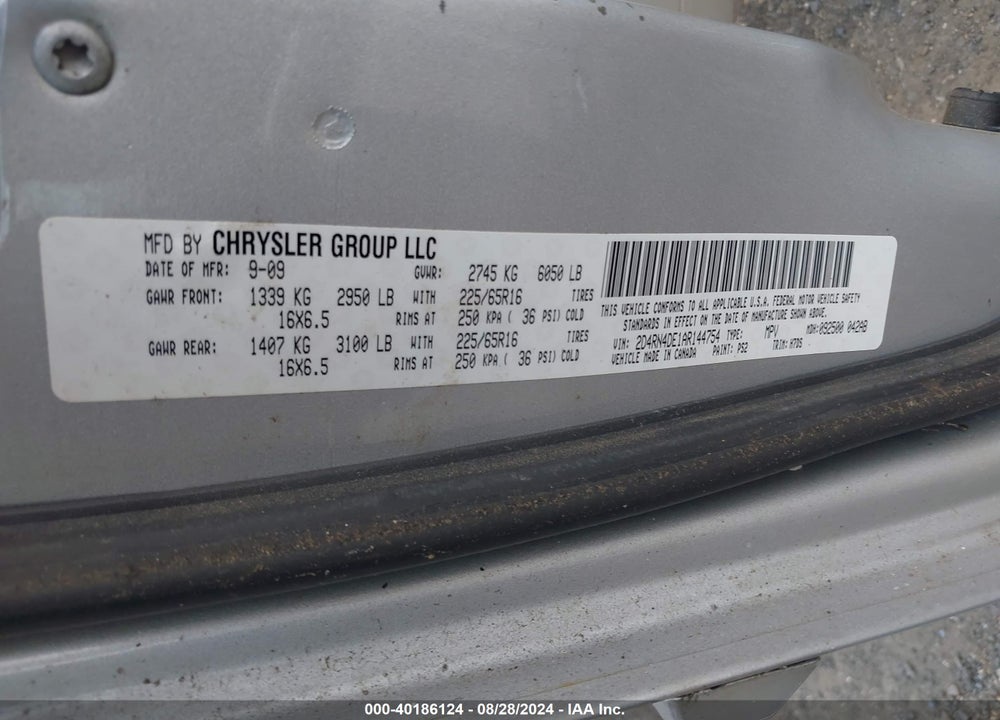 2010 DODGE GRAND CARAVAN SE VIN: 2D4RN4DE1AR144754