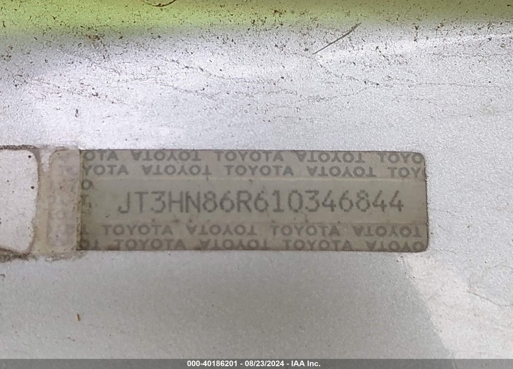 2001 TOYOTA 4RUNNER SR5 V6 VIN: JT3HN86R610346844
