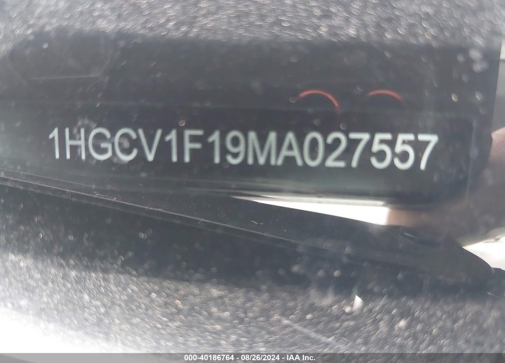 2021 HONDA ACCORD VIN: 1HGCV1F19MA027557