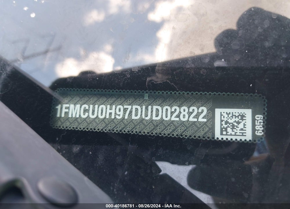 2013 FORD ESCAPE SEL VIN: 1FMCU0H97DUD02822