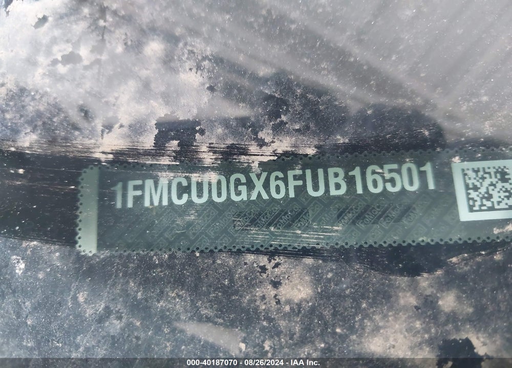 2015 FORD ESCAPE SE VIN: 1FMCU0GX6FUB16501