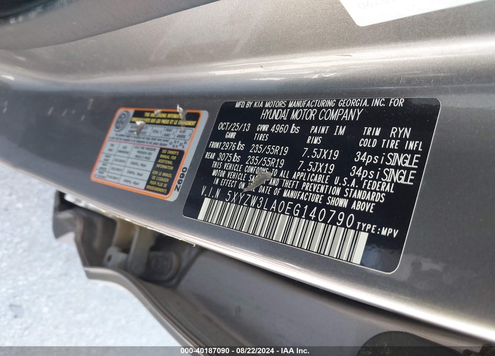 2014 HYUNDAI SANTA FE SPORT 2.0L TURBO VIN: 5XYZW3LA0EG140790
