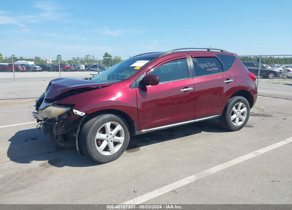 2009 NISSAN MURANO S VIN: JN8AZ18W49W145212