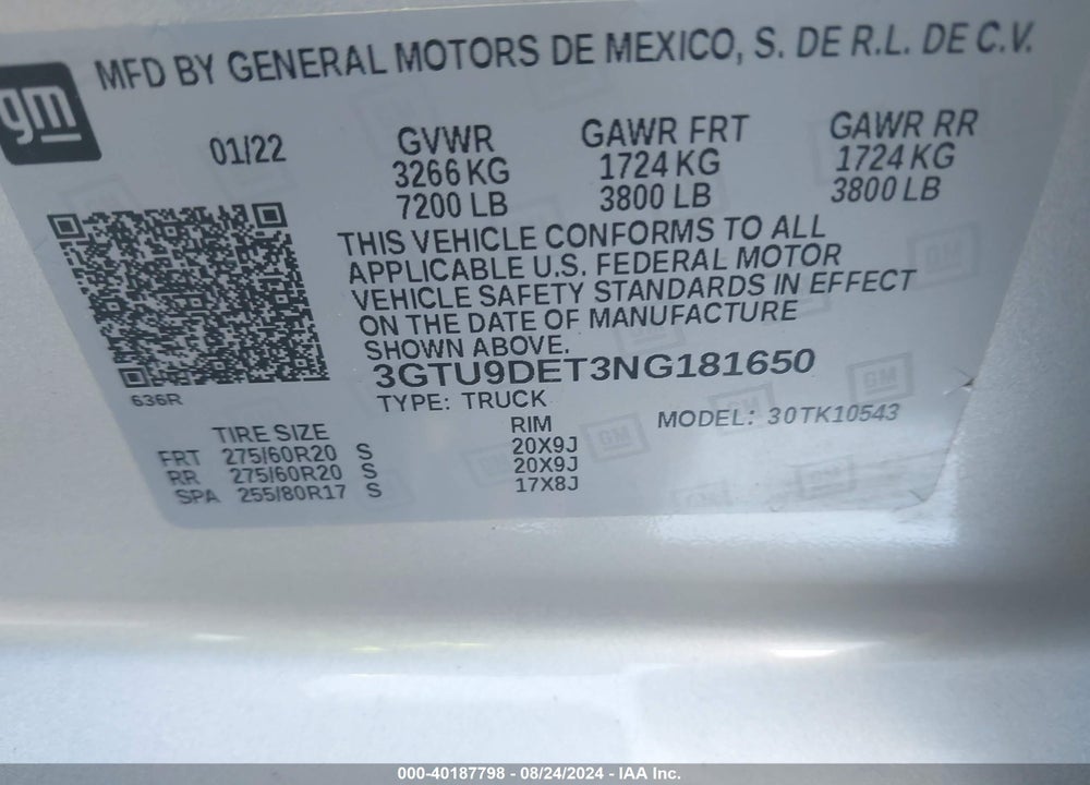 2022 GMC SIERRA 1500 LIMITED 4WD SHORT BOX SLT VIN: 3GTU9DET3NG181650