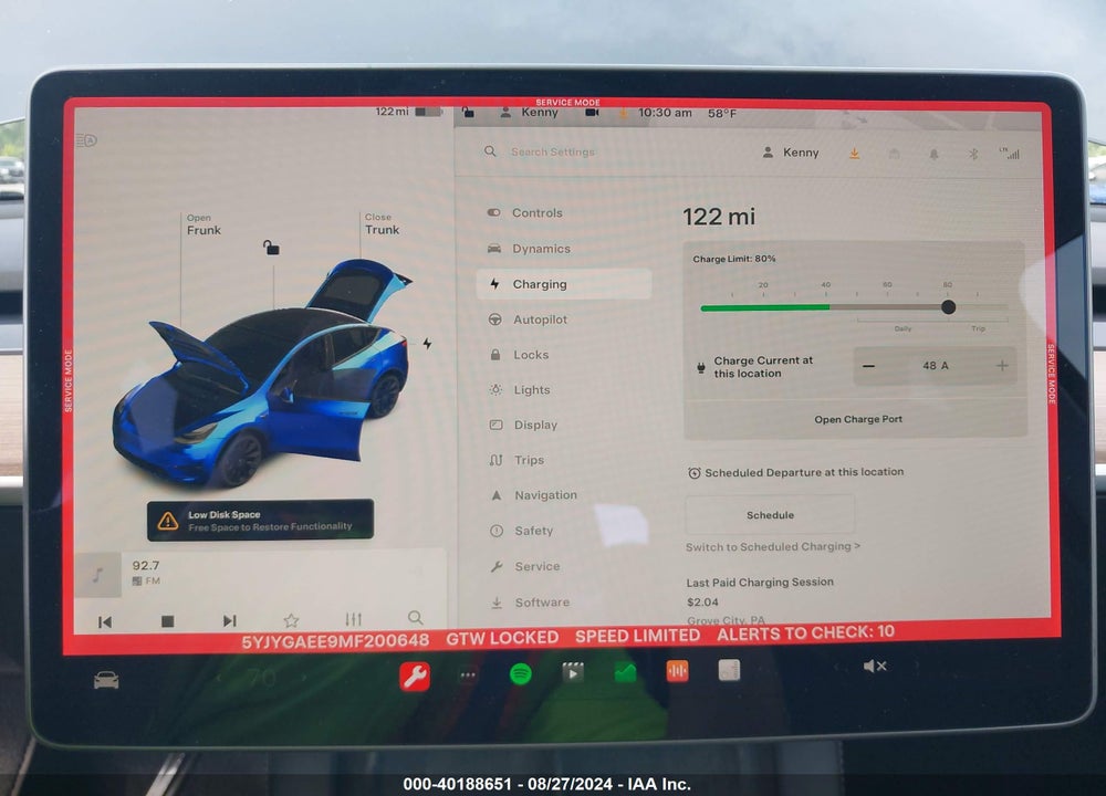 2021 TESLA MODEL Y LONG RANGE DUAL MOTOR ALL-WHEEL DRIVE VIN: 5YJYGAEE9MF200648
