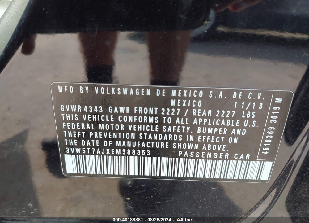 2014 VOLKSWAGEN JETTA GLI AUTOBAHN W/NAV VIN: 3VW5T7AJXEM388353