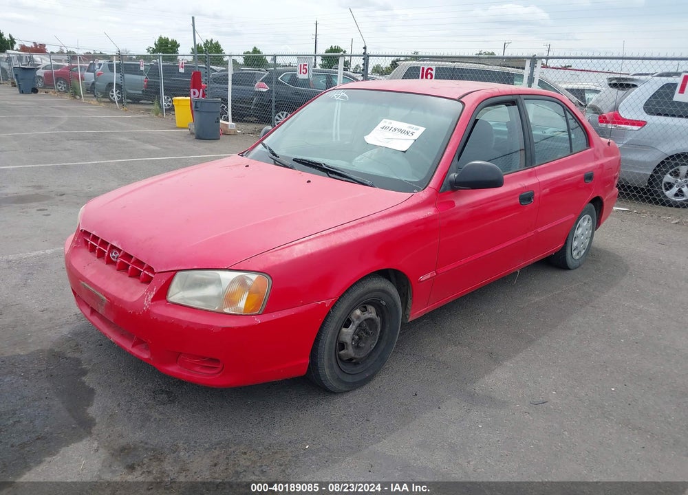2002 HYUNDAI ACCENT GL VIN: KMHCG45C52U380723