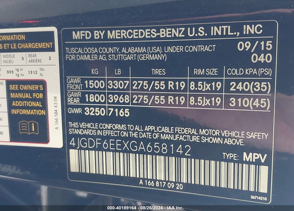 2016 MERCEDES-BENZ GL 450 4MATIC VIN: 4JGDF6EEXGA658142
