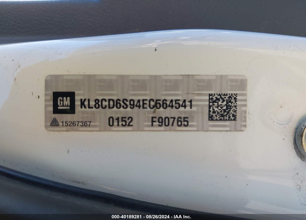 2014 CHEVROLET SPARK 1LT AUTO VIN: KL8CD6S94EC564541
