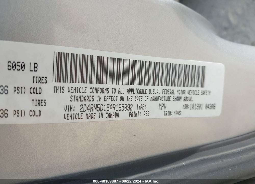 2010 DODGE GRAND CARAVAN SXT VIN: 2D4RN5D15AR165092