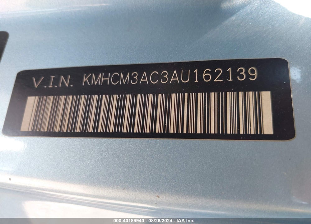 2010 HYUNDAI ACCENT GS VIN: KMHCM3AC3AU162139