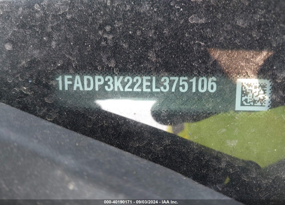 2014 FORD FOCUS SE VIN: 1FADP3K22EL375106