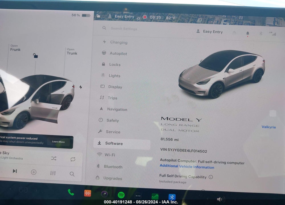 2020 TESLA MODEL Y LONG RANGE DUAL MOTOR ALL-WHEEL DRIVE VIN: 5YJYGDEE4LF014502