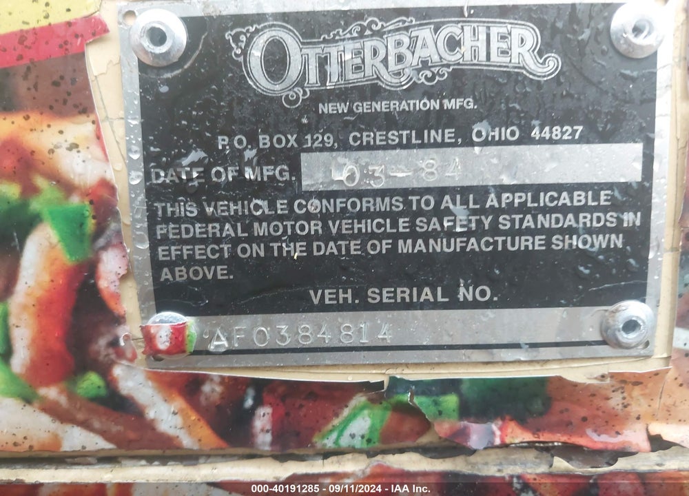 1984 TRAILER OTTERBACHER CONCESSION VIN: AF0384814