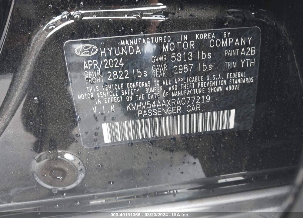 2024 HYUNDAI IONIQ 6 LIMITED VIN: KMHM54AAXRA077219