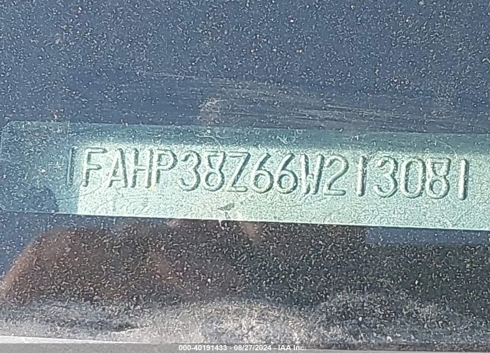 2006 FORD FOCUS VIN: 1FAHP38Z66W213081