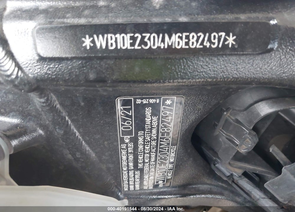 2021 BMW S 1000 RR VIN: WB10E2304M6E82497
