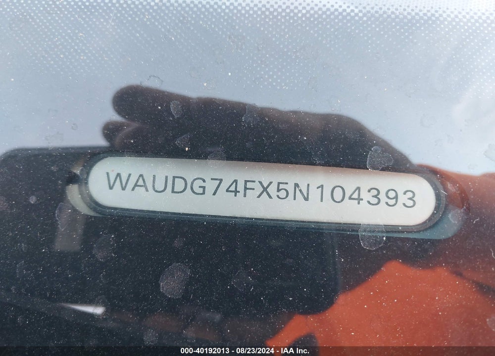 2005 AUDI A6 3.2 VIN: WAUDG74FX5N104393