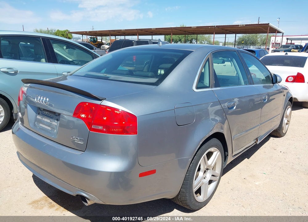 2008 AUDI A4 2.0T VIN: WAUDF78E58A057127