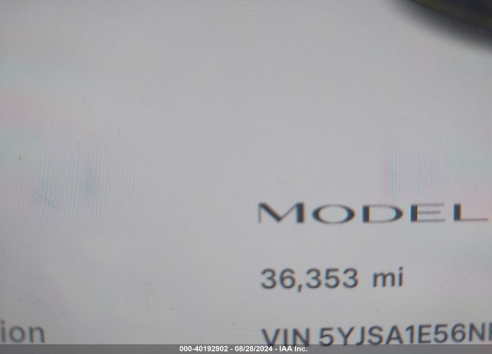 2022 TESLA MODEL S DUAL MOTOR ALL-WHEEL DRIVE VIN: 5YJSA1E56NF488427