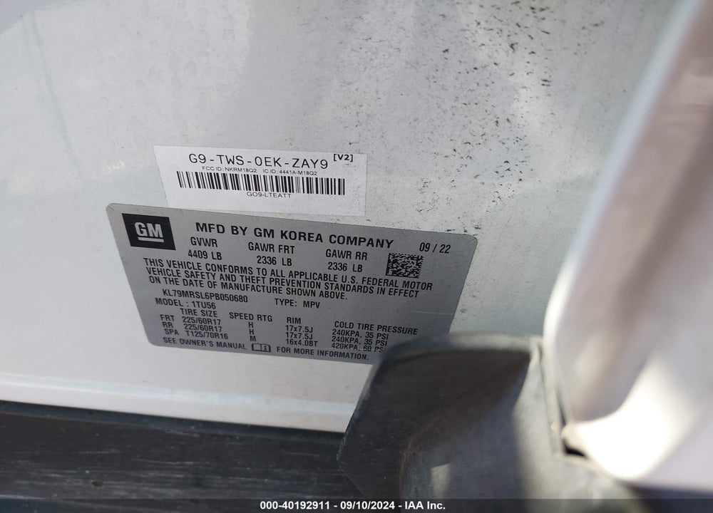 2023 CHEVROLET TRAILBLAZER VIN: KL79MRSL6PB050680