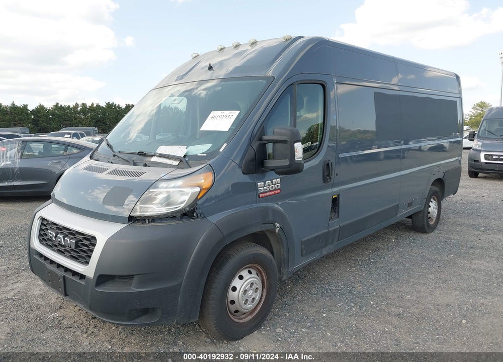 2020 RAM PROMASTER 3500 CARGO VAN HIGH ROOF 159 WB EXT VIN: 3C6URVJG5LE108438