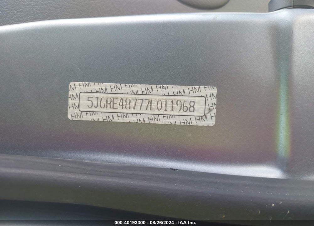 2007 HONDA CR-V EX-L VIN: 5J6RE48777L011968