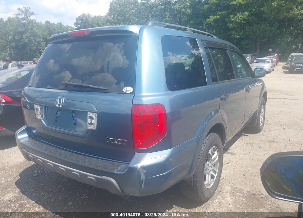 2005 HONDA PILOT EX-L VIN: 5FNYF18655B067637