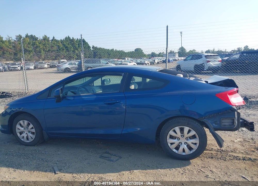 2012 HONDA CIVIC LX VIN: 2HGFG3B5XCH521809