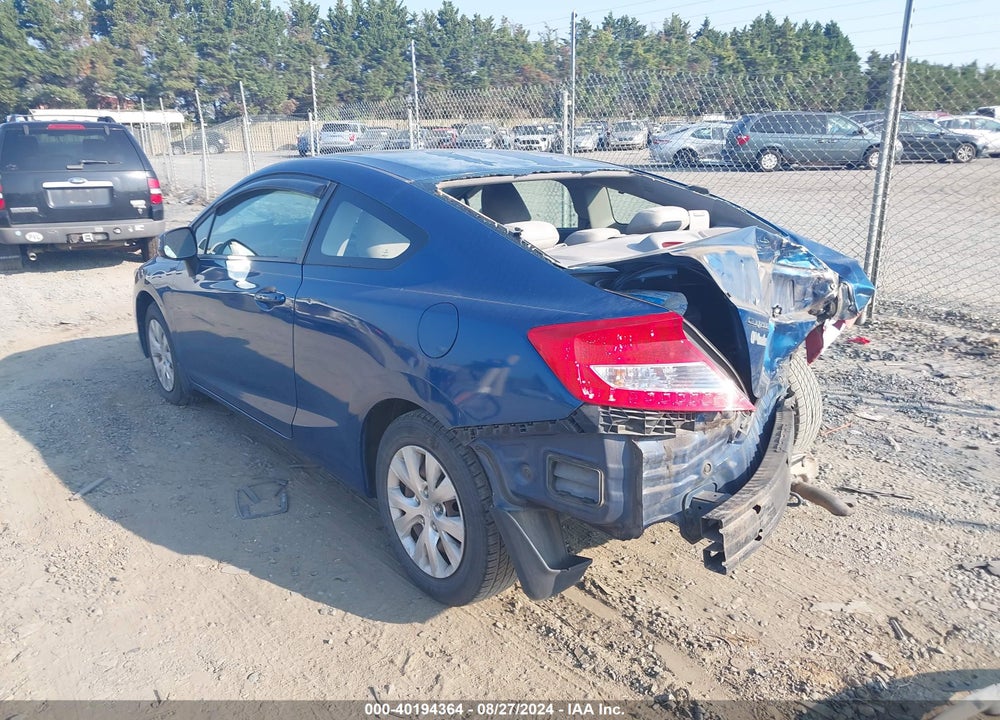 2012 HONDA CIVIC LX VIN: 2HGFG3B5XCH521809