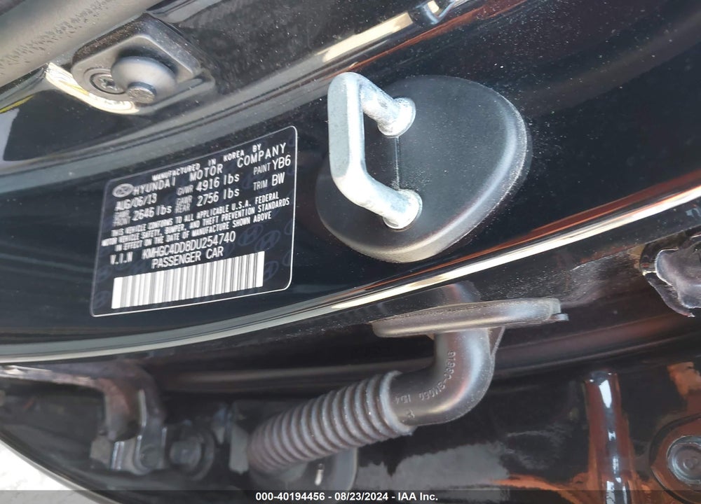 2013 HYUNDAI GENESIS 3.8 VIN: KMHGC4DD8DU254740