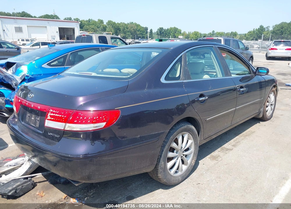 2006 HYUNDAI AZERA LIMITED/SE VIN: KMHFC46F96A087593