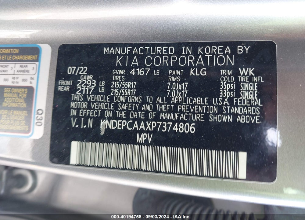 2023 KIA SELTOS LX VIN: KNDEPCAAXP7374806