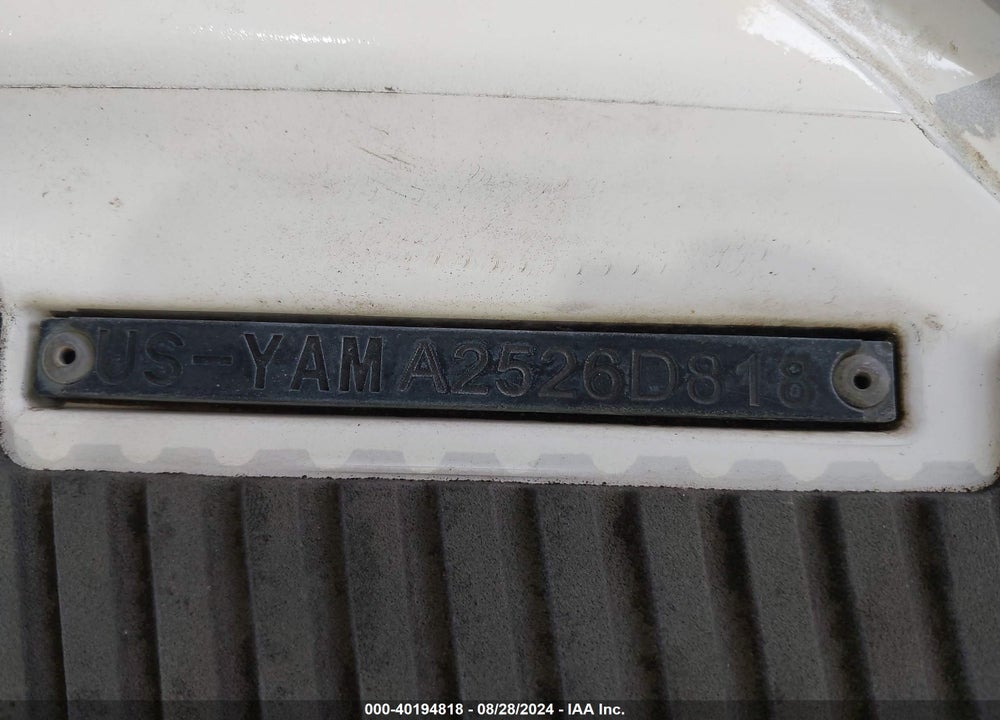 2018 YAMAHA VX VIN: YAMA2526D818