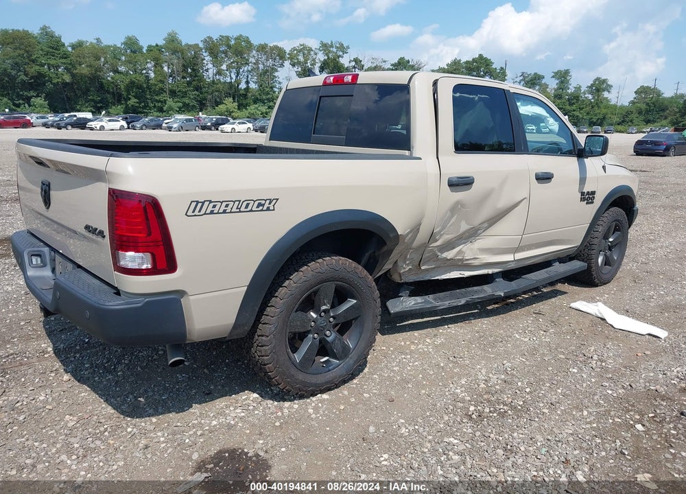 2019 RAM 1500 CLASSIC WARLOCK 4X4 5'7 BOX VIN: 1C6RR7LG3KS717604