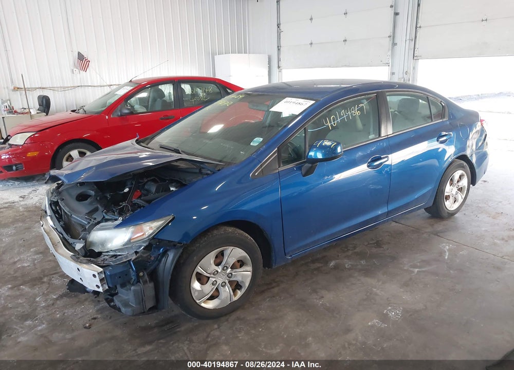 2013 HONDA CIVIC LX VIN: 19XFB2F55DE100062