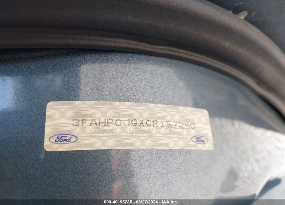 2012 FORD FUSION SEL VIN: 3FAHP0JGXCR157250