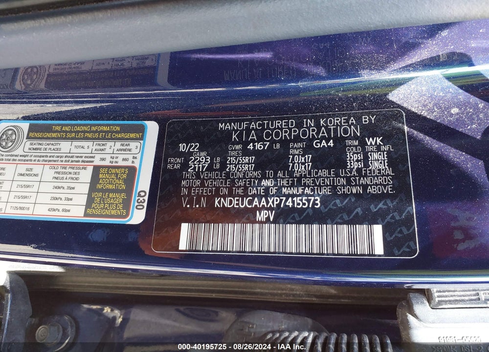 2023 KIA SELTOS S VIN: KNDEUCAAXP7415573