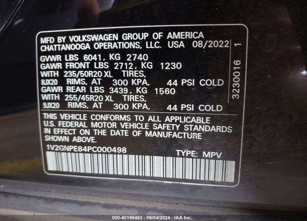 2023 VOLKSWAGEN ID.4 AWD PRO S/AWD PRO S PLUS VIN: 1V2GNPE84PC000498