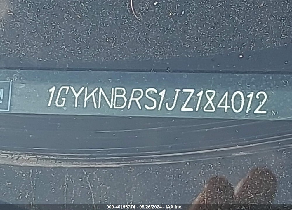 2018 CADILLAC XT5 STANDARD VIN: 1GYKNBRS1JZ184012