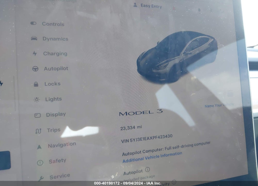 2023 TESLA MODEL 3 REAR-WHEEL DRIVE VIN: 5YJ3E1EAXPF423430