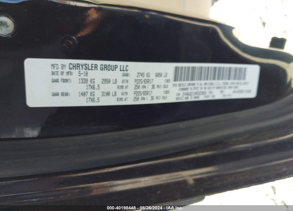 2010 VOLKSWAGEN ROUTAN SE VIN: 2V4RW3D1XAR323026
